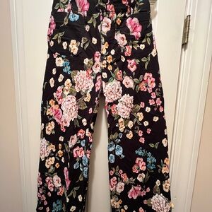 Anthropologie Black Floral Women’s Bottoms